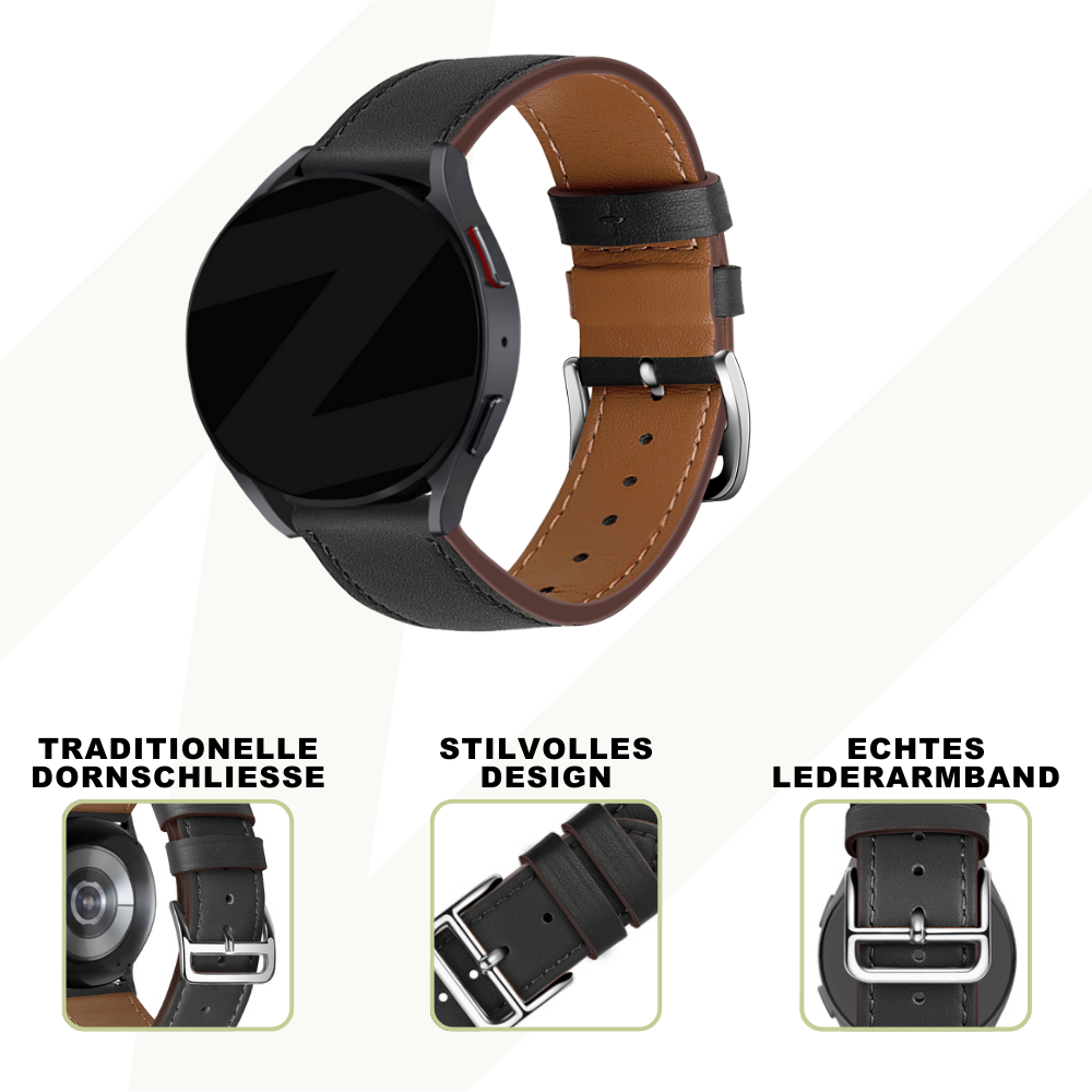 Bandz Coros Apex 2 Lederarmband 'Deluxe' (Schwarz)