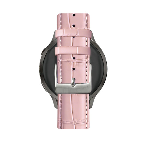 Bandz Garmin Vivoactive 5 Gebürstetes Lederarmband Krokodil (Rosa)