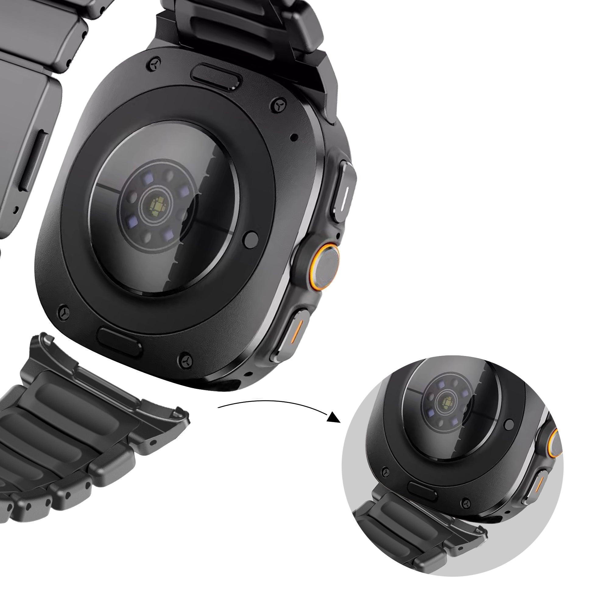 Bandz Samsung Galaxy Watch Ultra Titanium Strap 'Hybrid' (Black)