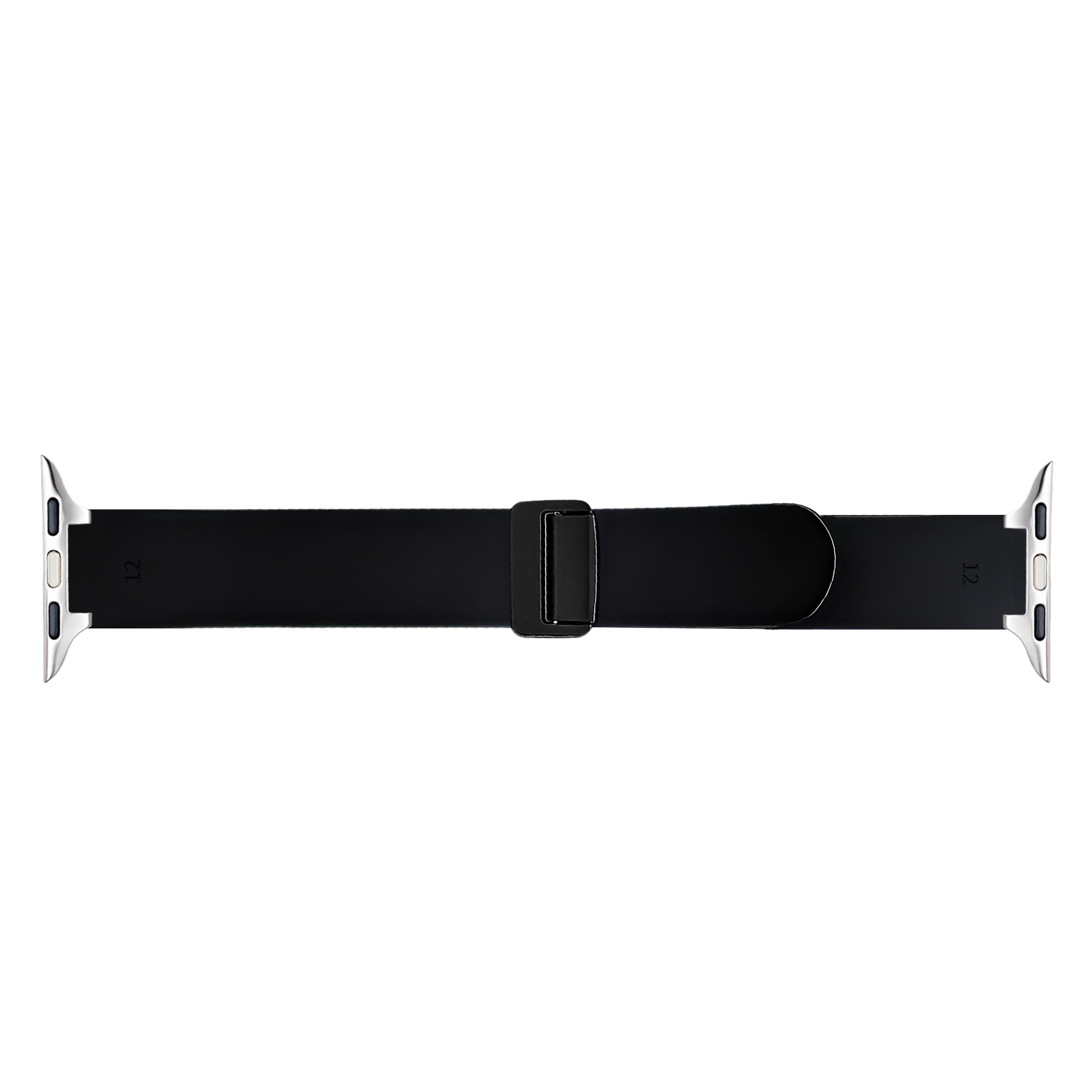 Apple Watch D-Buckle Silicone Diamond Strap (Black)