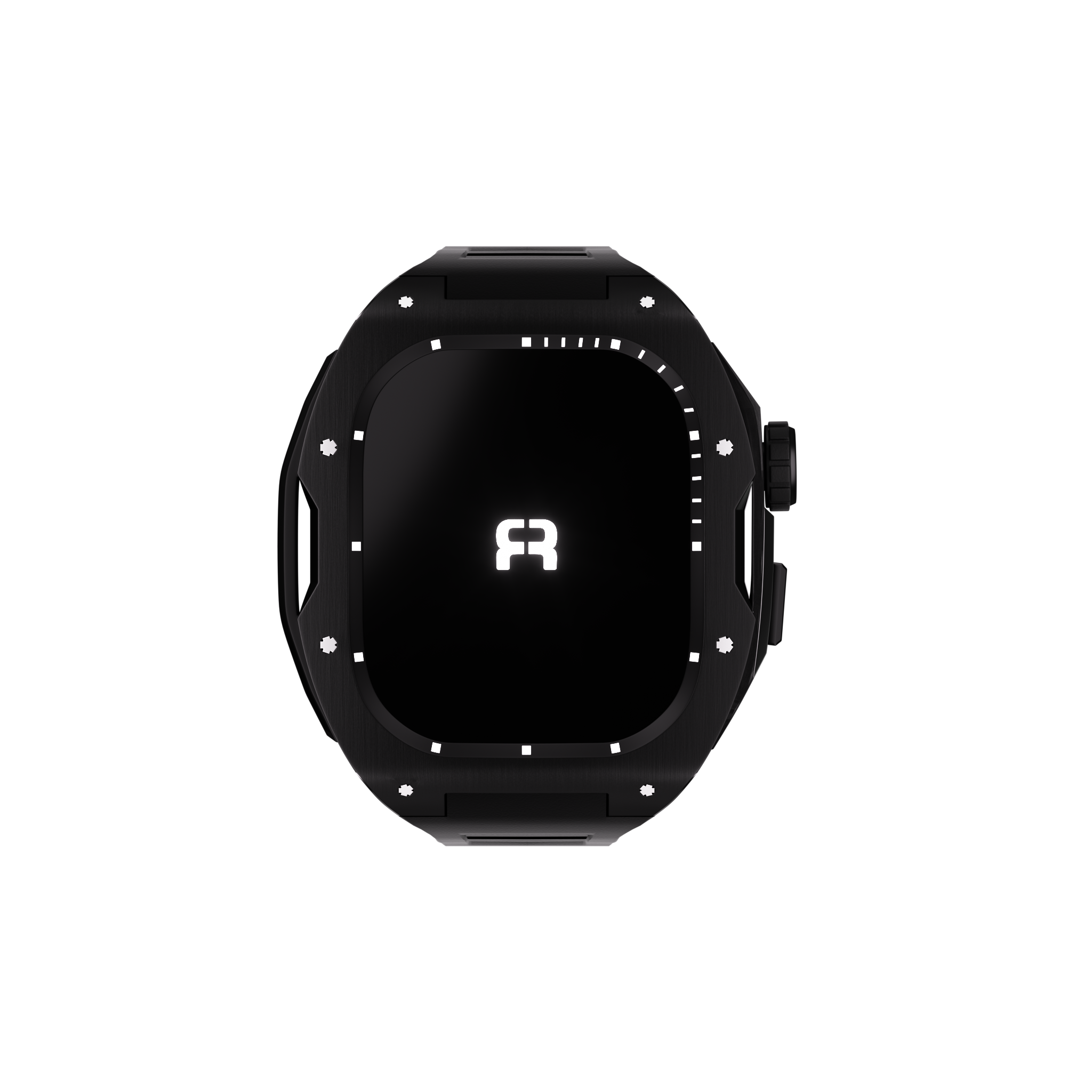 Reqior Apple Watch 45mm Hülle mit integriertem Gummi-Armband (Schwarz)