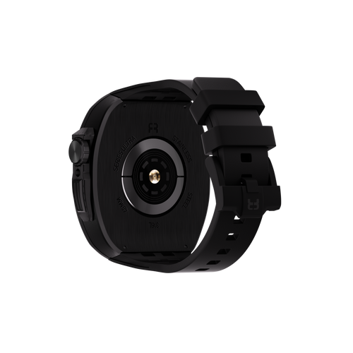 Reqior Apple Watch 45mm Polymer and Metal Case with Rubber Strap (Black)