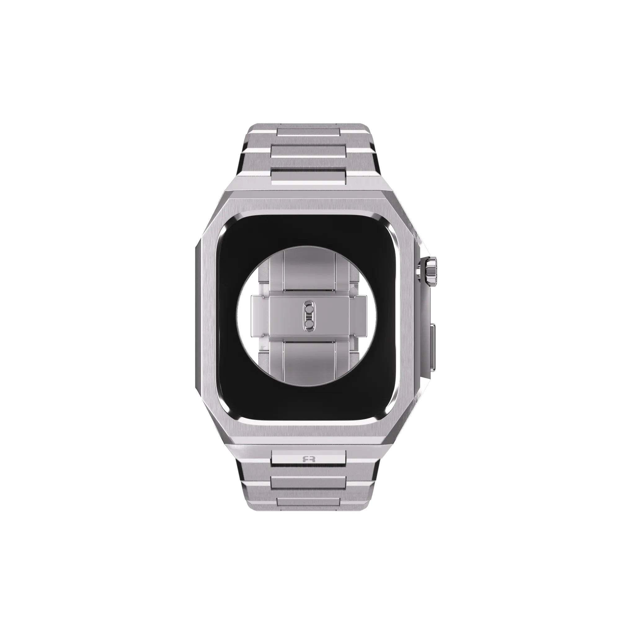 Reqior Apple Watch 45mm Hülle mit integriertem Stahlarmband 'Nautilus' (Silber)