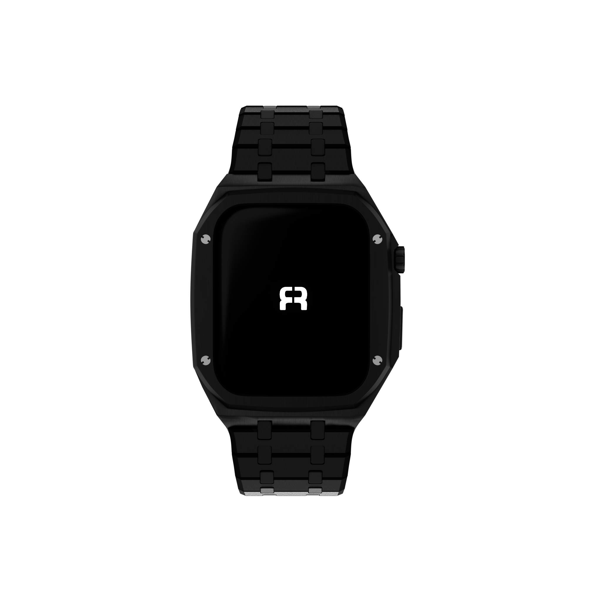 Reqior Apple Watch 45mm Hülle mit integriertem Stahlarmband (Schwarz)