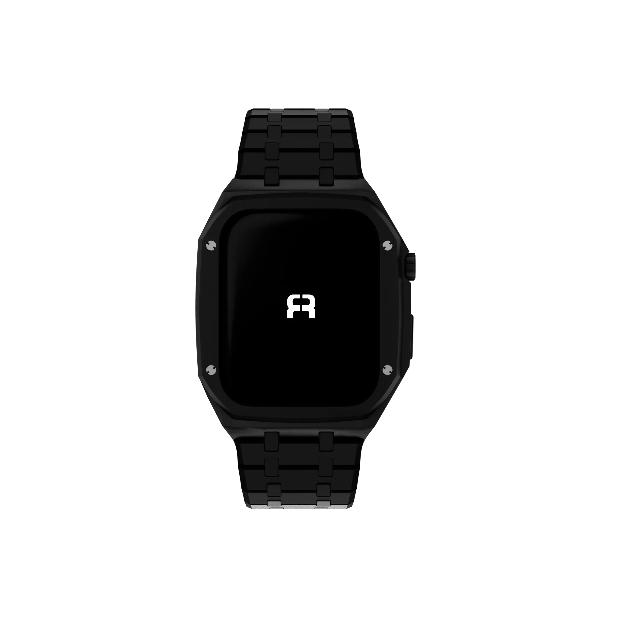 Reqior Apple Watch 45mm Hülle mit integriertem Stahlarmband (Schwarz)