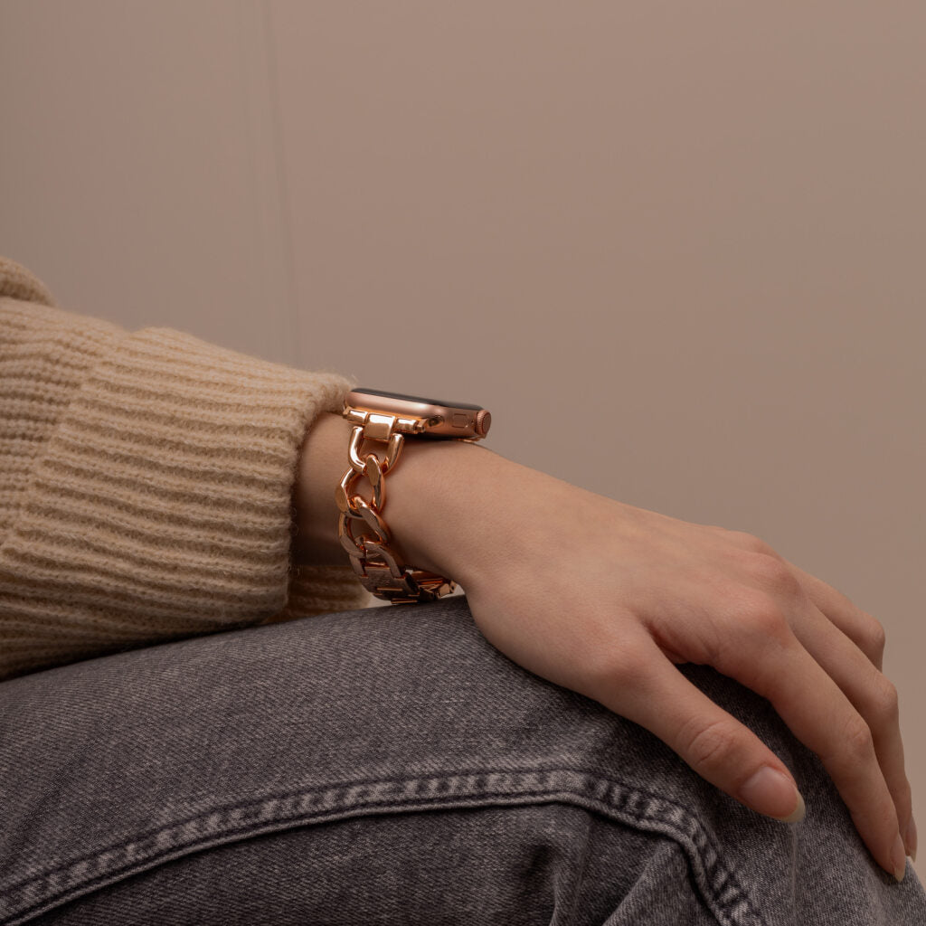 Apple Watch Stahlkettenarmband (Roségold)