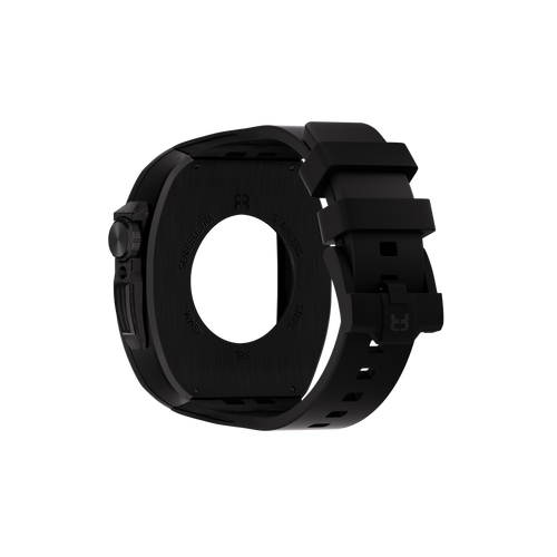 Reqior Apple Watch 45mm Polymer and Metal Case with Rubber Strap (Black)