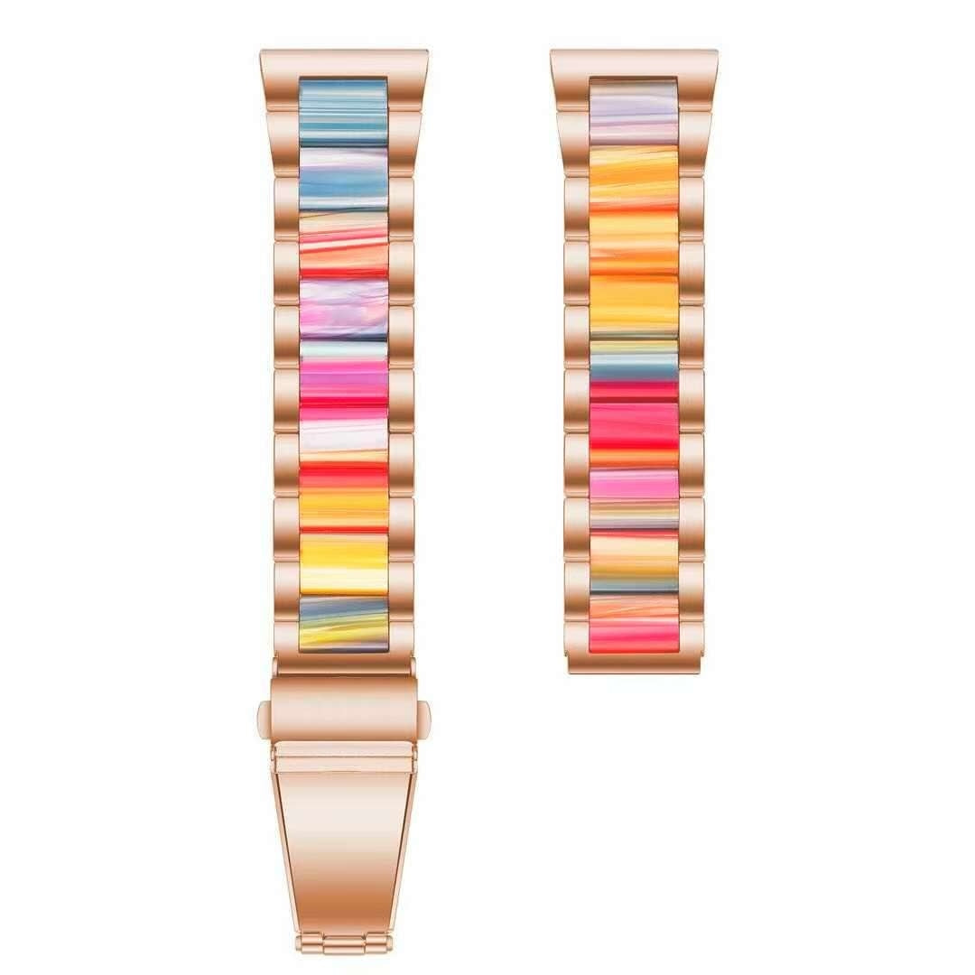 Amazfit Bip 3 (Pro) Stahl-Kunstharz Armband (Roségold/Mehrfarbig)