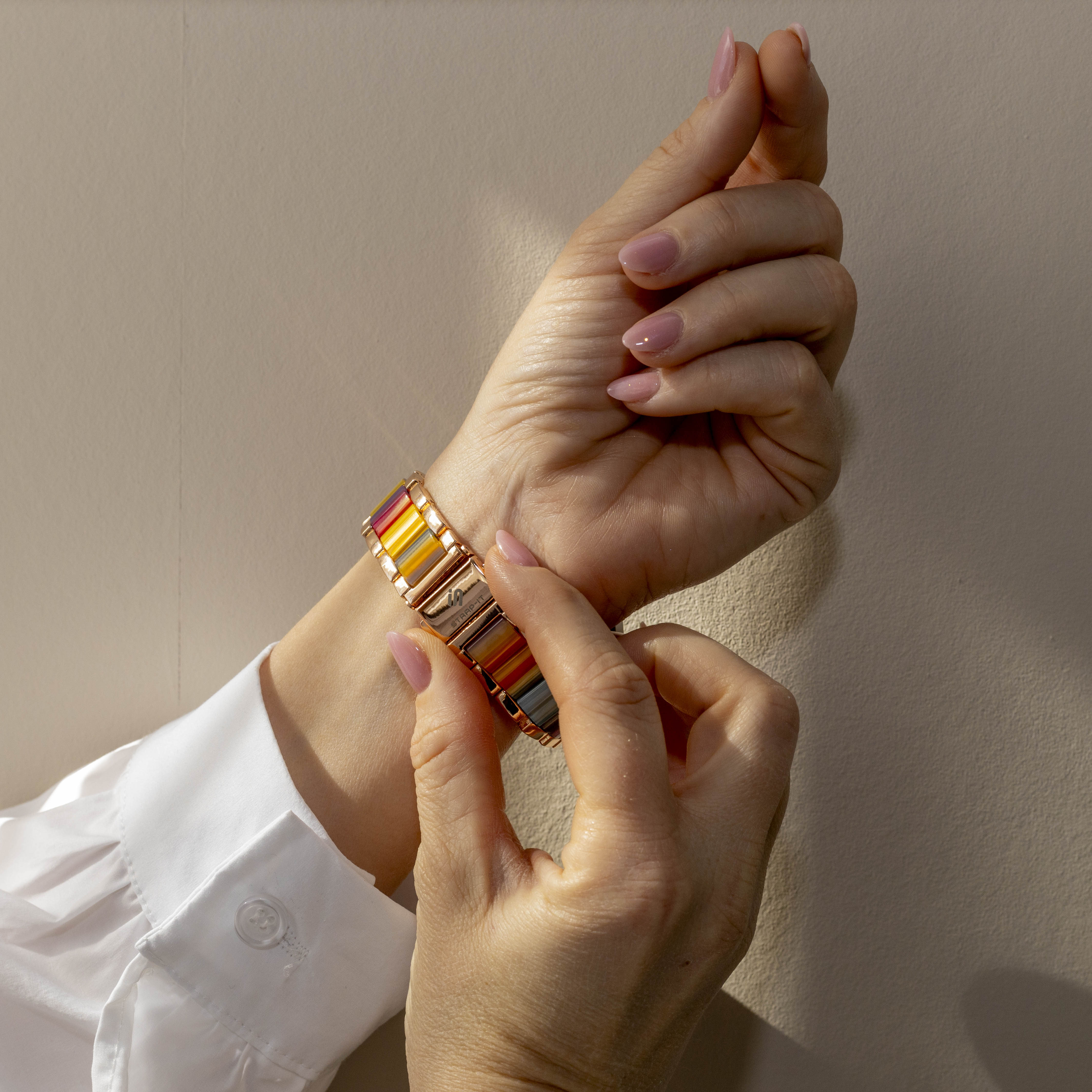 Huawei Watch GT 2 Stahl Resin Armband (Roségold/Bunt)