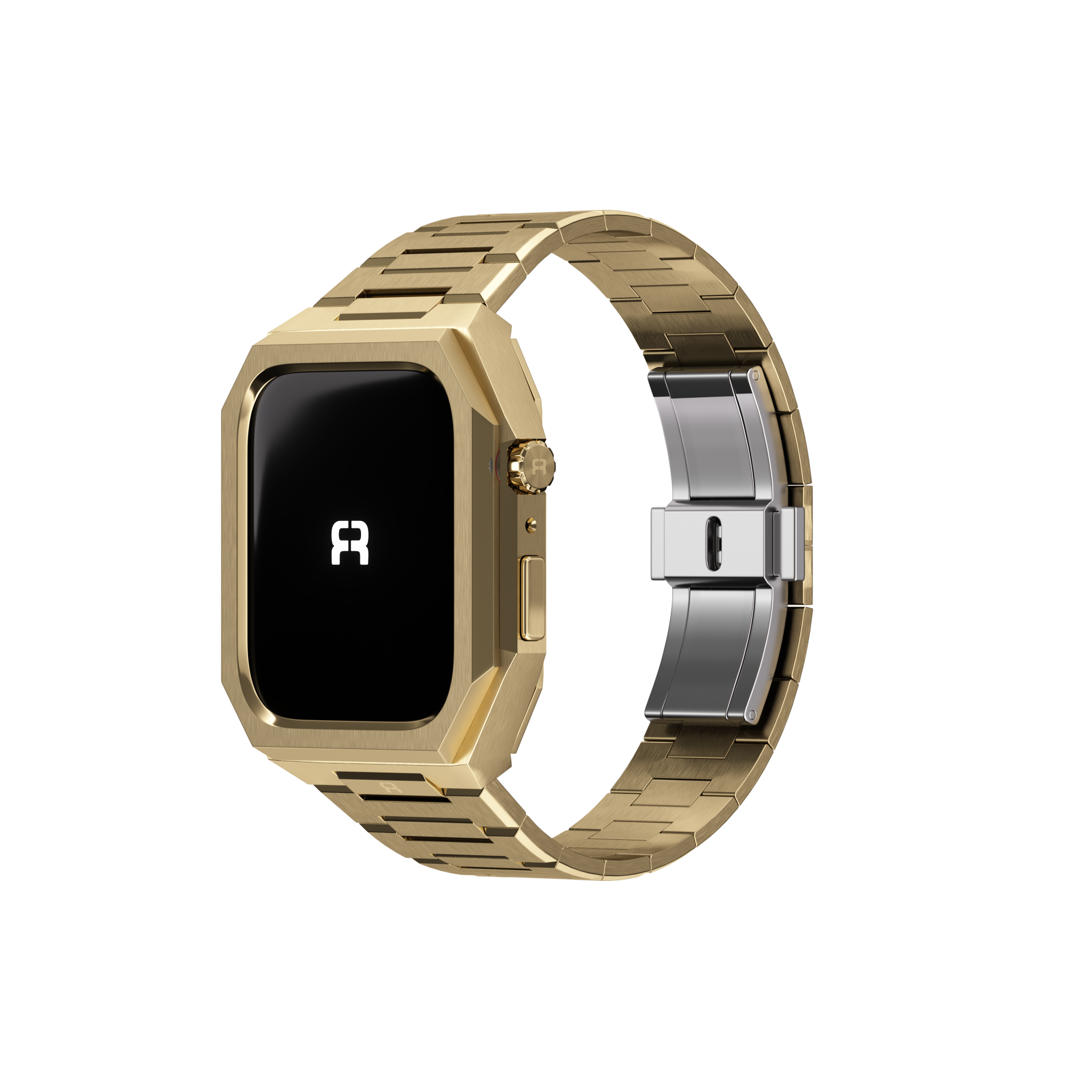 Reqior Apple Watch 45mm Hülle mit integriertem Stahlarmband 'Nautilus' (Gold)