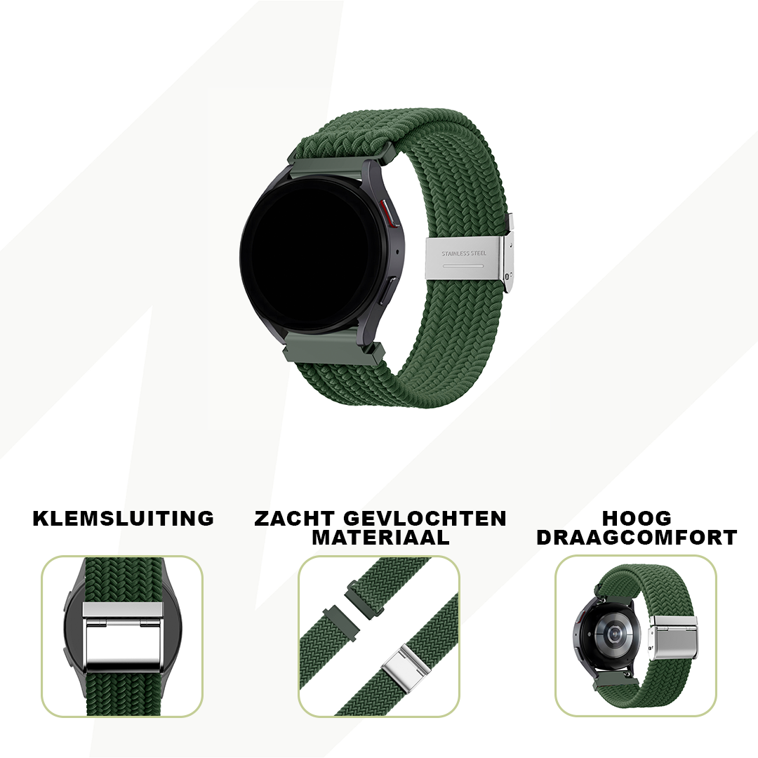 Bandz Garmin Vivoactive 3 Woven Nylon Strap (Olive Green)