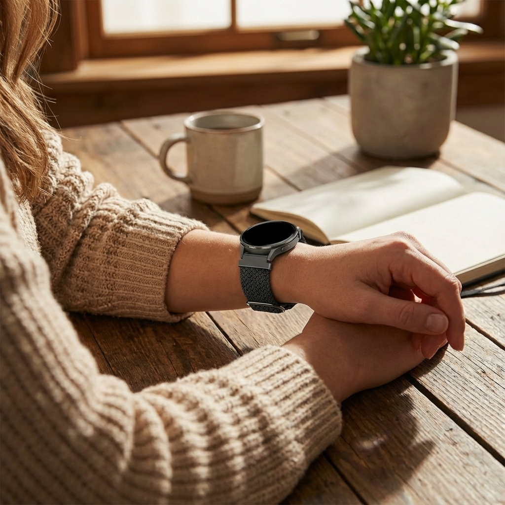 Bandz Garmin Forerunner 255s Verstellbares Geflochtenes Armband (Schwarz)