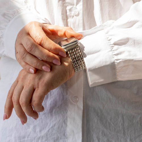 Apple Watch Ultra Beaded Steel Strap (Silver)