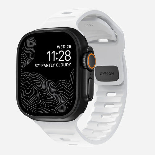 Nomad Sport Apple Watch Silikonarmband (Weiß)