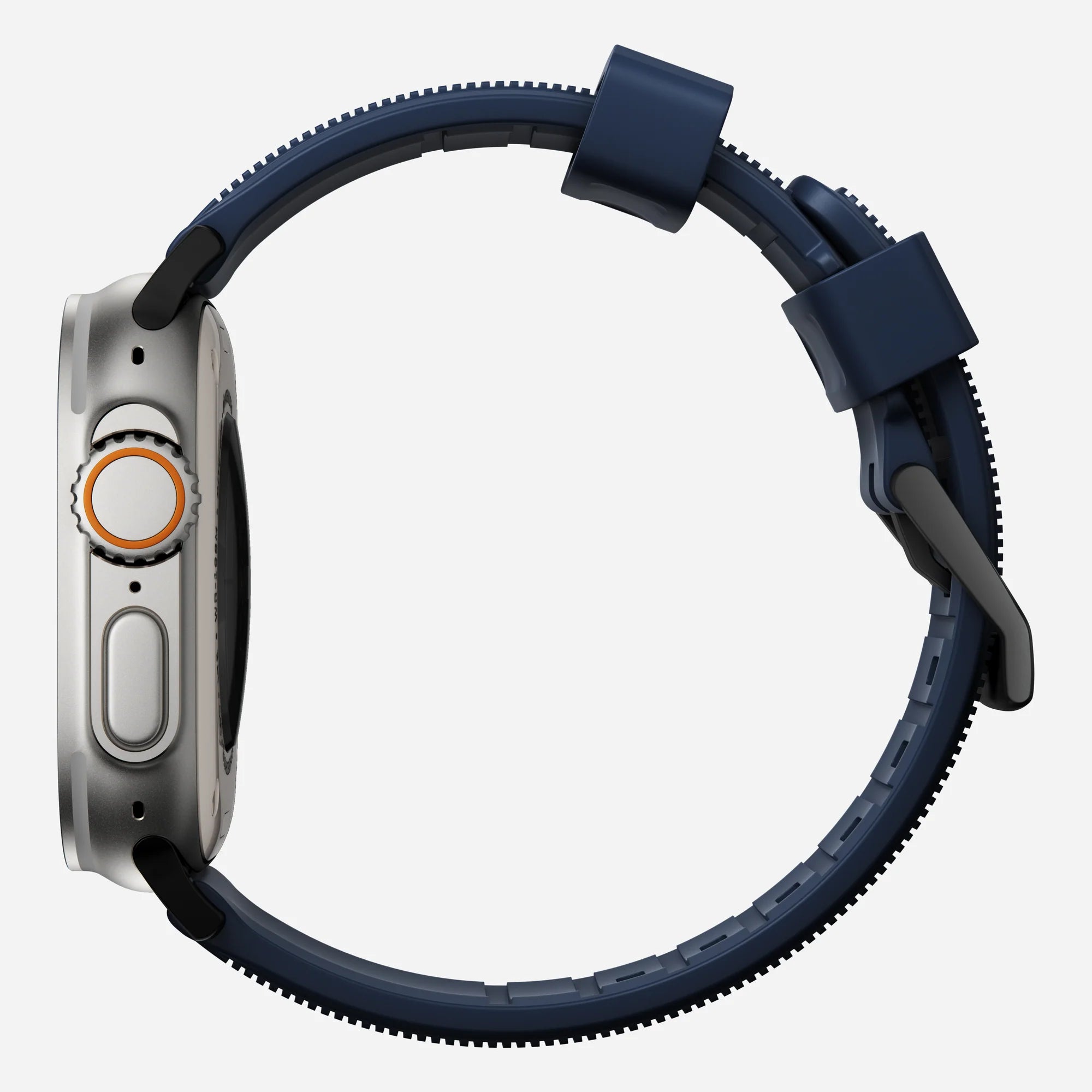 Nomad Rugged Apple Watch Silicone Strap (Black/Atlantic Blue)