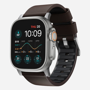 Nomad Active Pro Apple Watch Hybrid Armband (Braun/Silber)