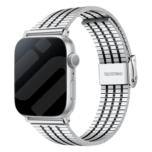 Apple Watch Edelstahlband (Silber/Schwarz)