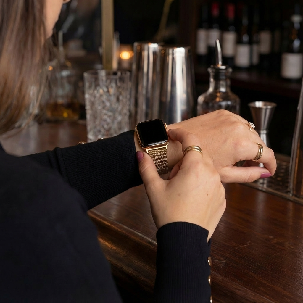 Apple Watch Milanese Strap with Buckle (Rose Gold)