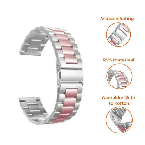 Huawei Watch GT 5 Pro - 42mm Stahlarmband (Silber/Rosa)