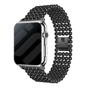 Apple Watch Stahlperlenarmband (Schwarz)