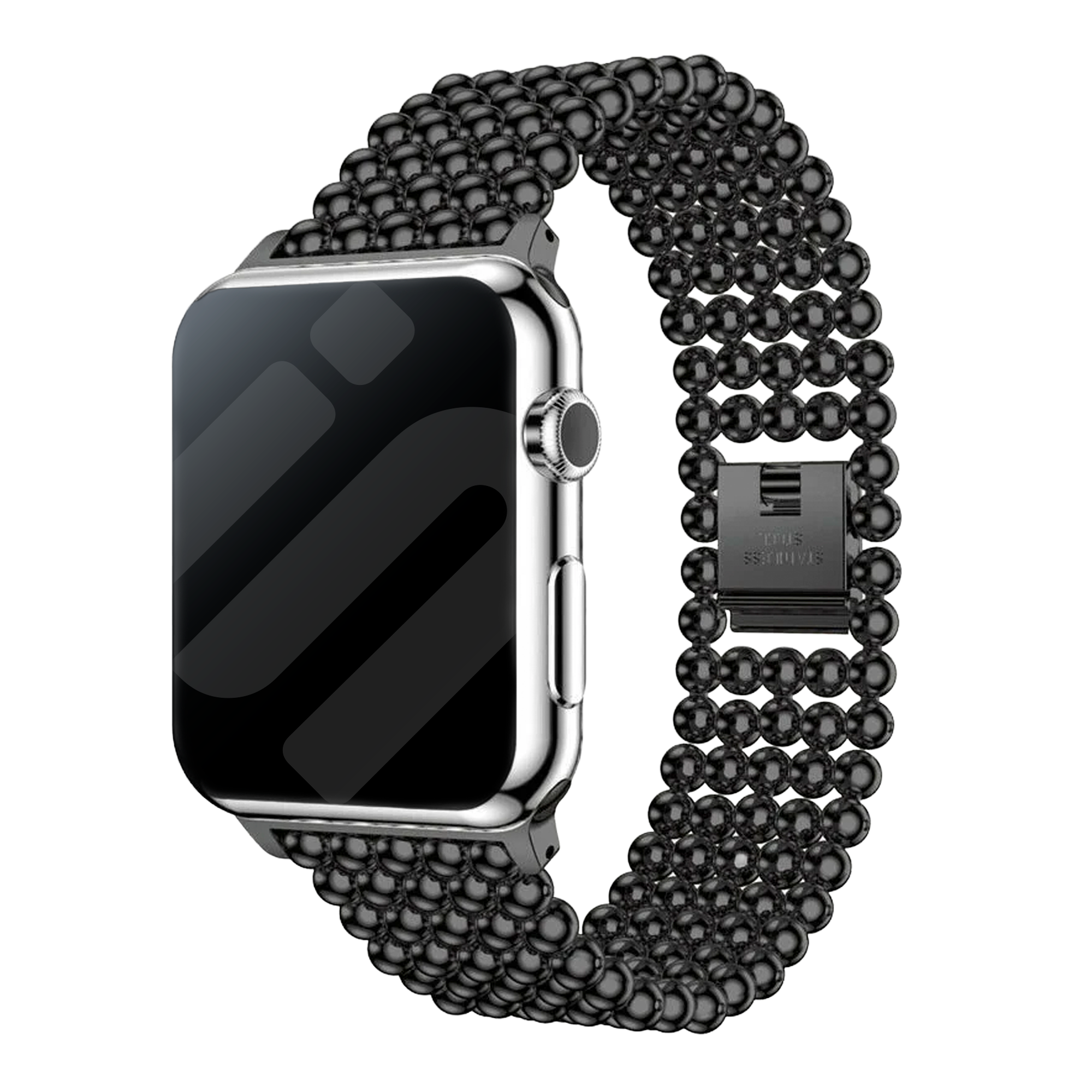 Apple Watch Stahlperlenarmband (Schwarz)