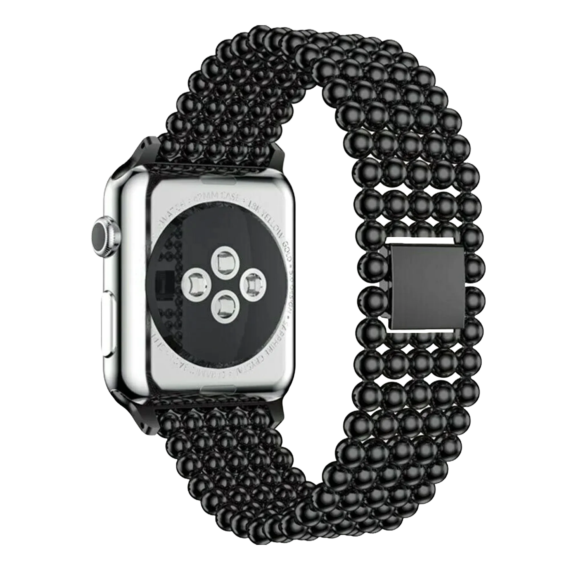 Apple Watch Stahlperlenarmband (Schwarz)