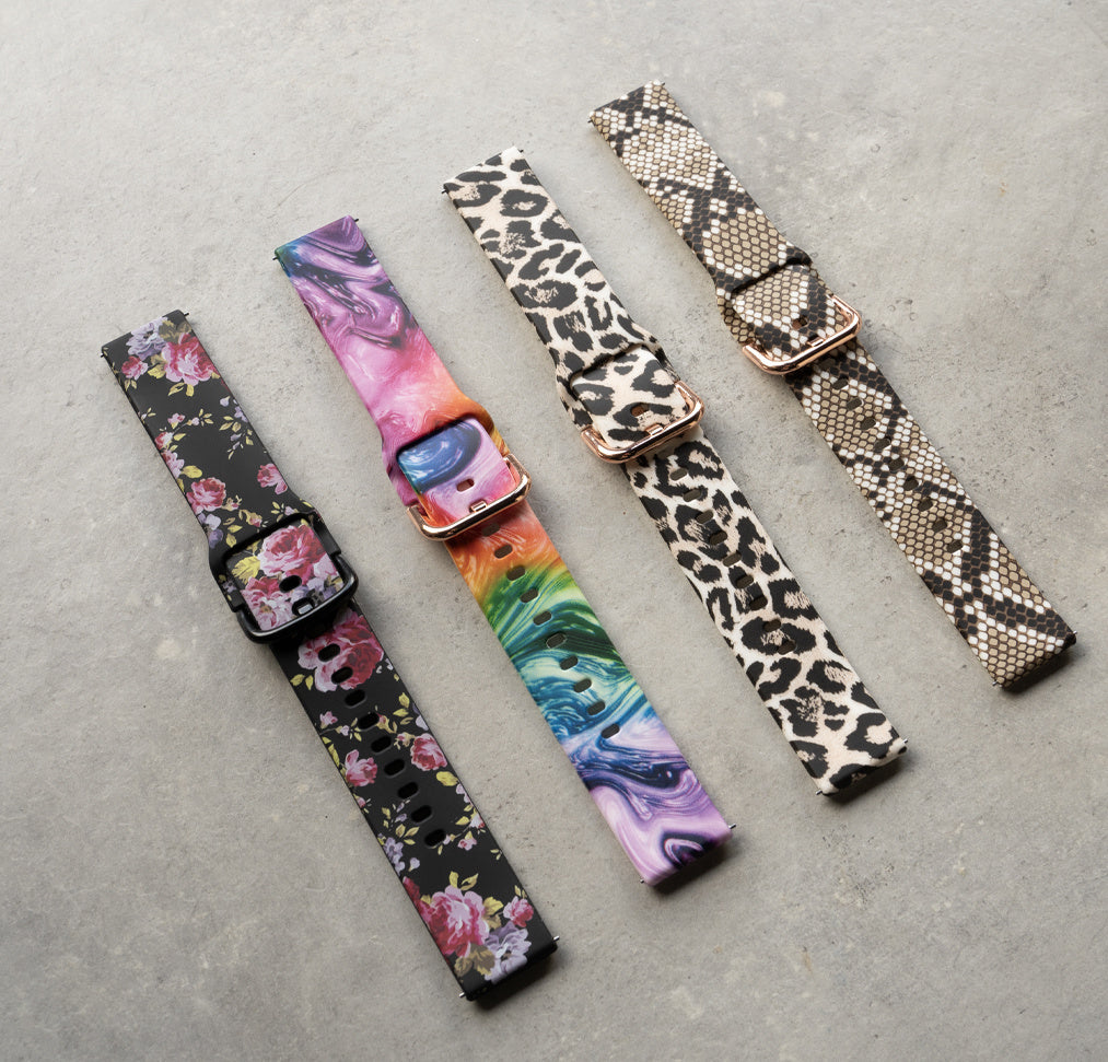 Uhrenarmband 20mm Silikon - Schnellverschluss (Leopard)