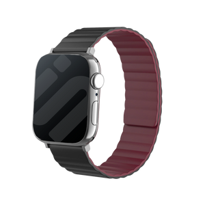 Apple Watch Magnetisches Silikonarmband (Schwarz/Rot)
