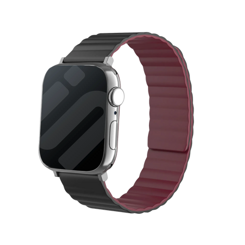 Apple Watch Magnetisches Silikonarmband (Schwarz/Rot)