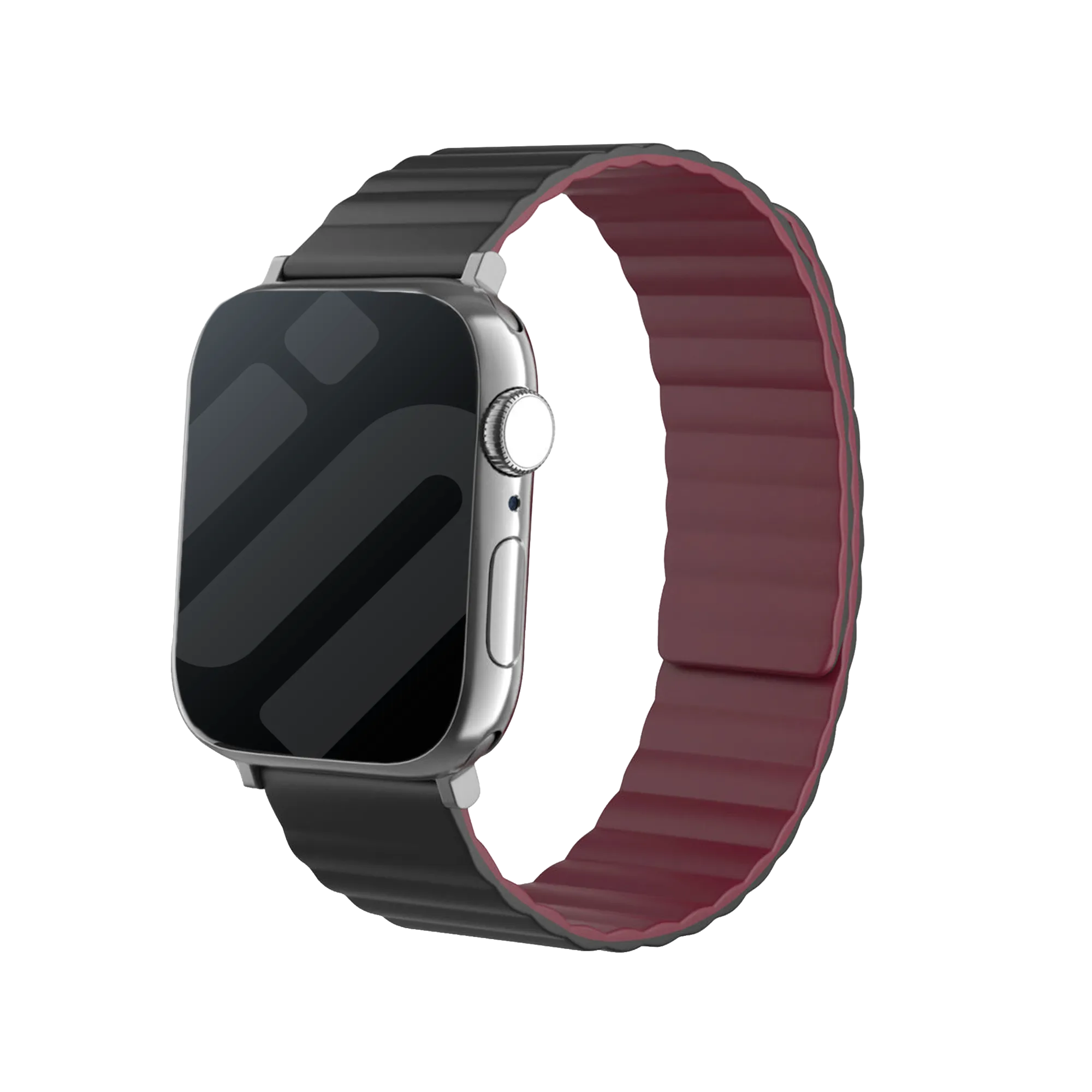 Apple Watch Magnetisches Silikonarmband (Schwarz/Rot)