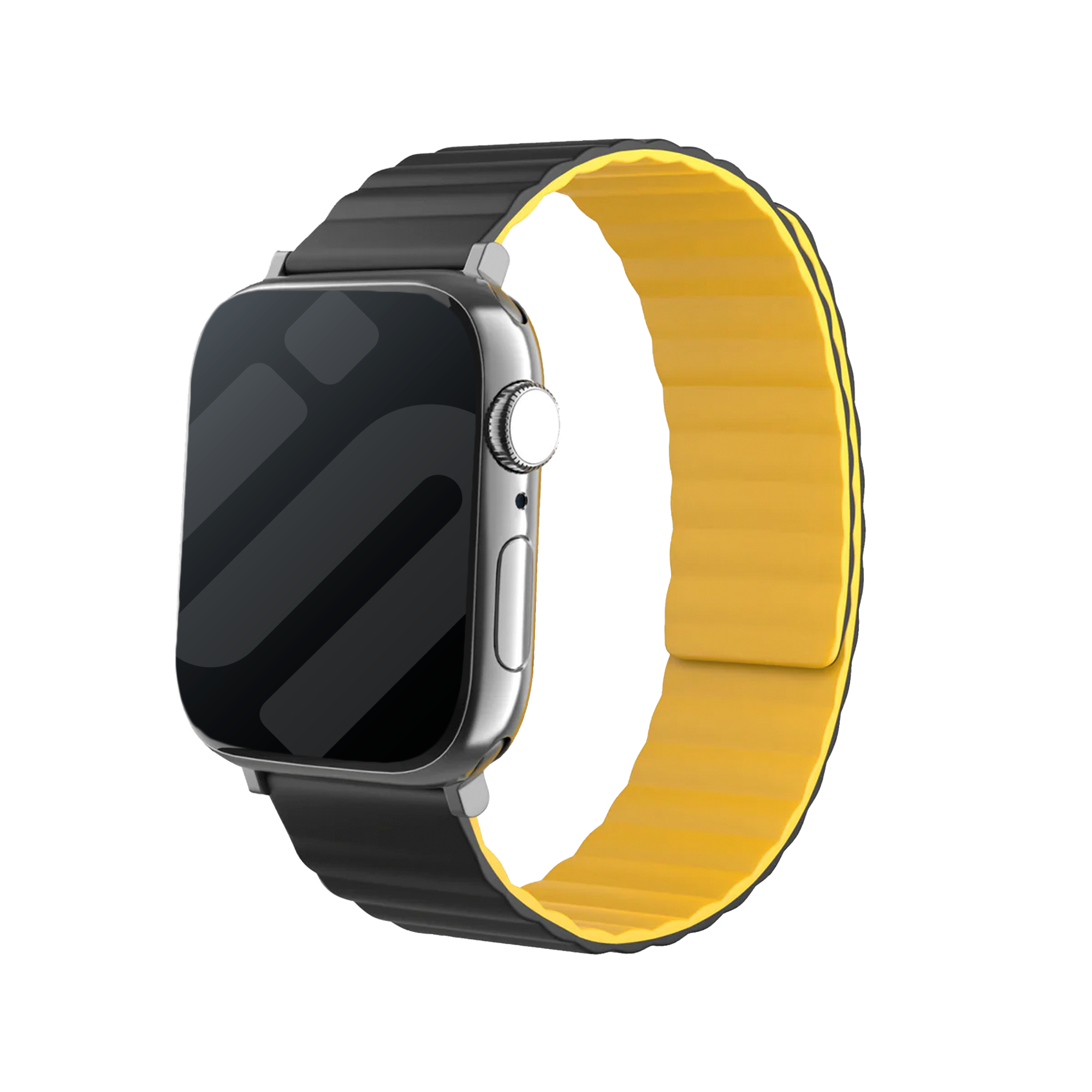 Apple Watch Magnetisches Silikonarmband (Schwarz/Gelb)