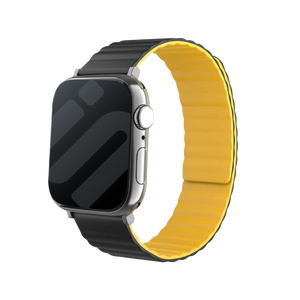 Apple Watch Magnetisches Silikonarmband (Schwarz/Gelb)