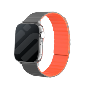 Apple Watch Magnetic Silicone Strap (Grey/Orange)