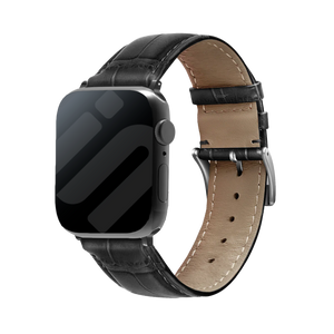 Apple Watch Leather Strap Crocodile Grain (Black)