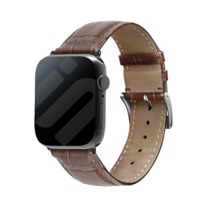Apple Watch Lederarmband mit Krokoprägung (38/40/41/42mm) (Braun)