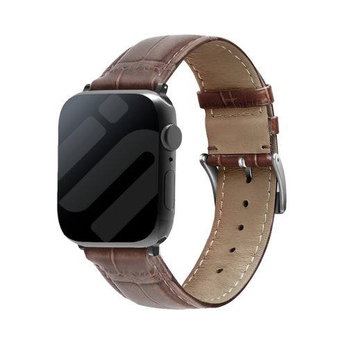 Apple Watch Lederarmband mit Krokoprägung (38/40/41/42mm) (Braun)