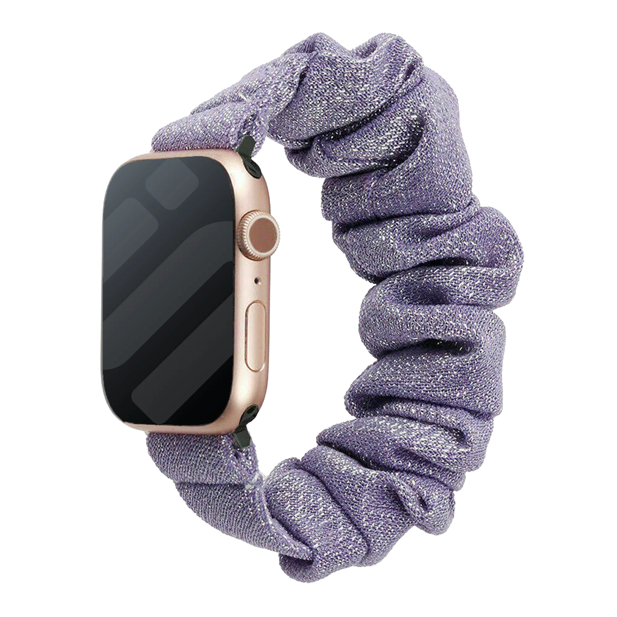 Apple Watch Scrunchie Armband (Glänzendes Lila)