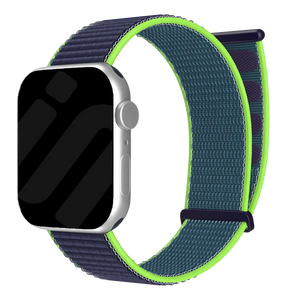 Apple Watch Nylonarmband (Dunkelblau/Lime)