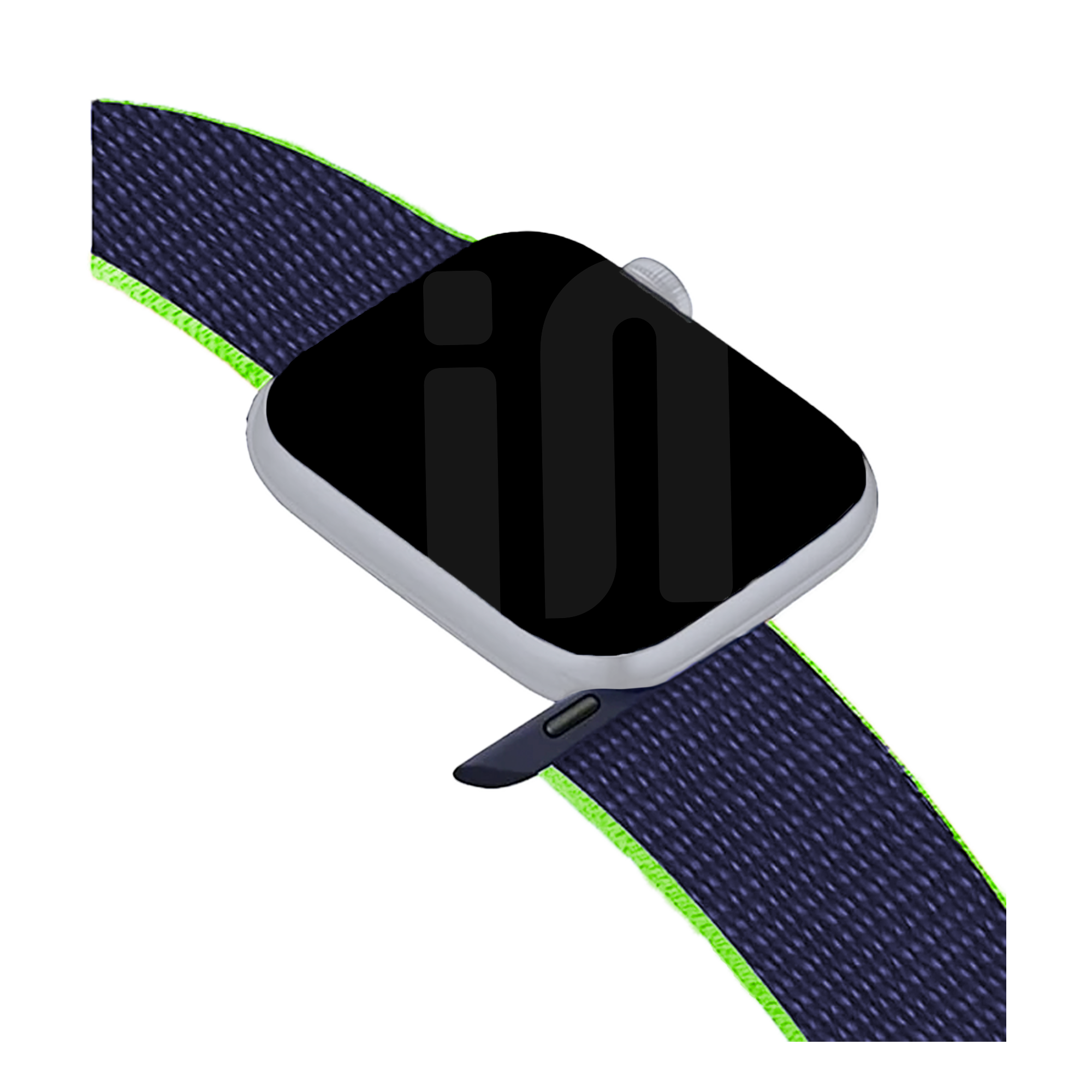 Apple Watch Nylonarmband (Dunkelblau/Lime)