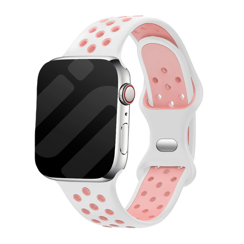 Apple Watch Sportarmband (Weiß/Rosa)