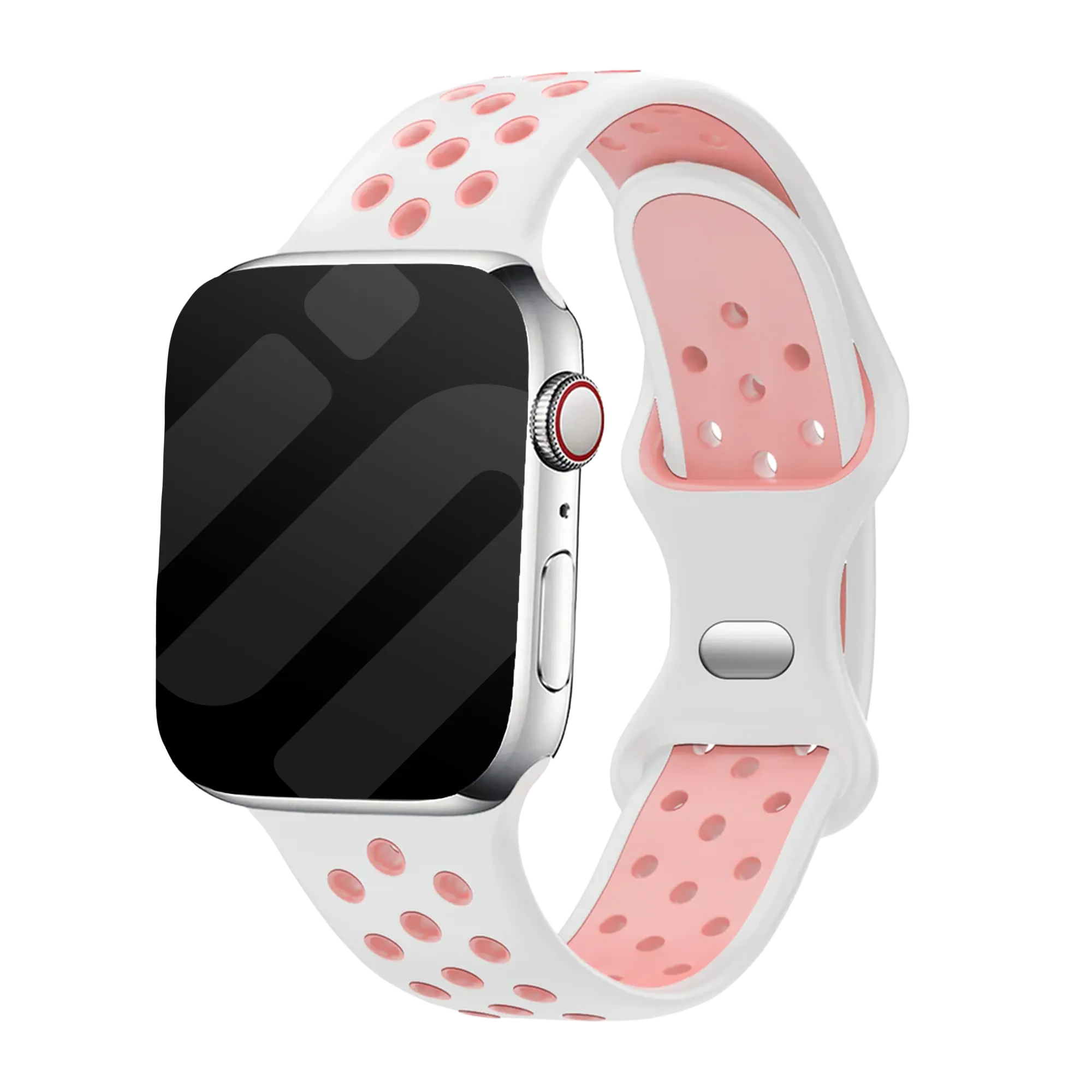 Apple Watch Sportarmband (Weiß/Rosa)