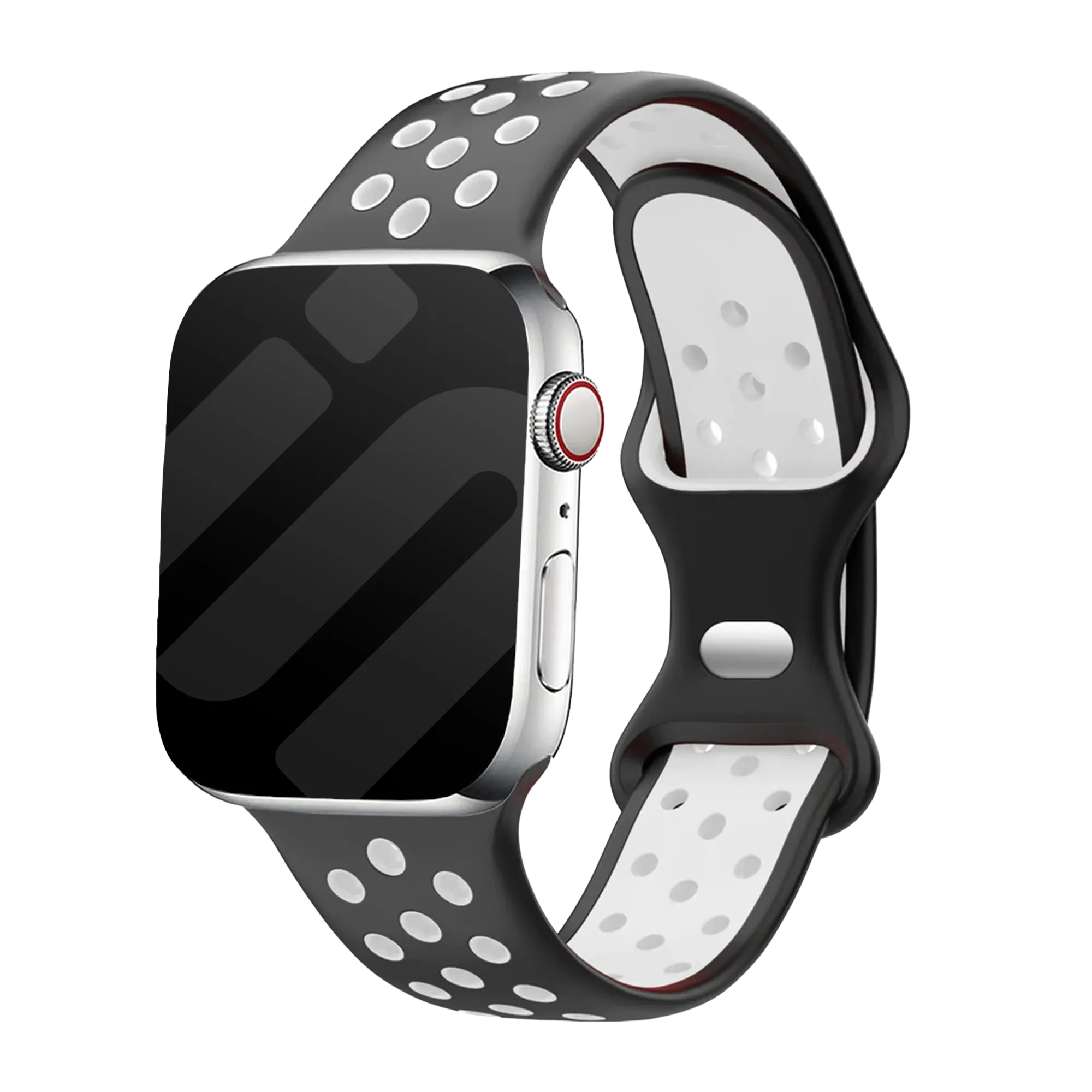 Apple Watch Sportarmband (Schwarz/Weiß)