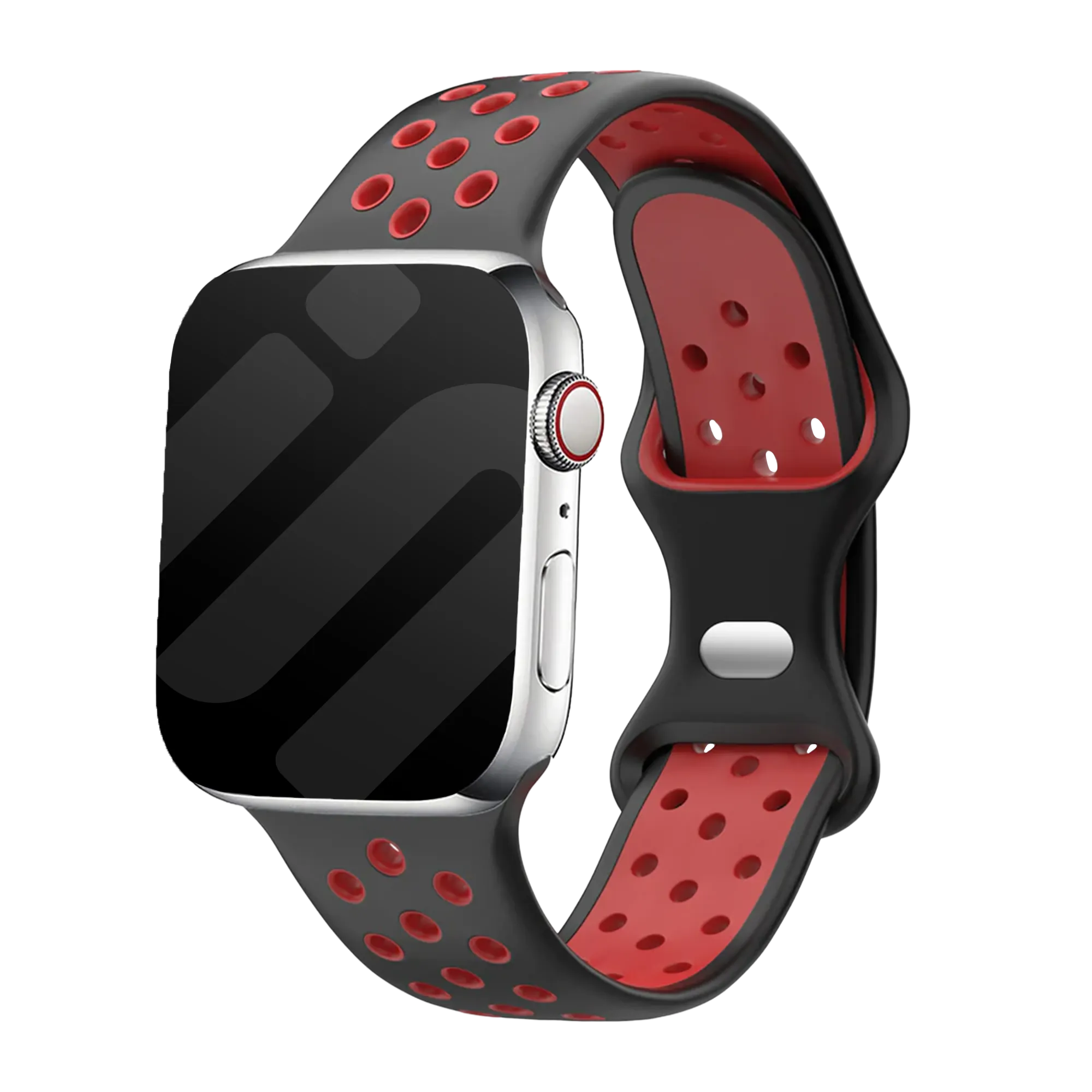 Apple Watch Sportarmband (Schwarz/Rot)