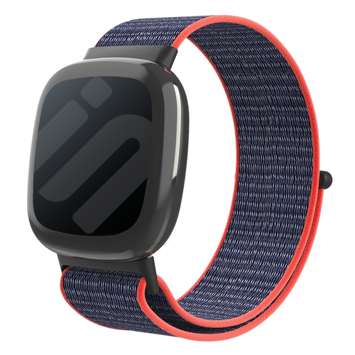 Fitbit Versa 4 Nylonarmband (Pink/Indigo)