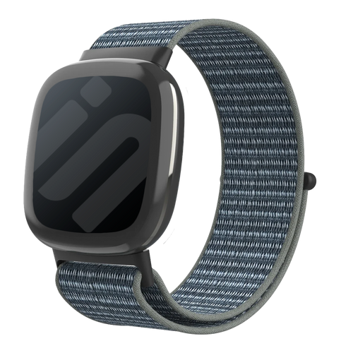Fitbit Versa 4 Nylon Strap (Grey/Green)