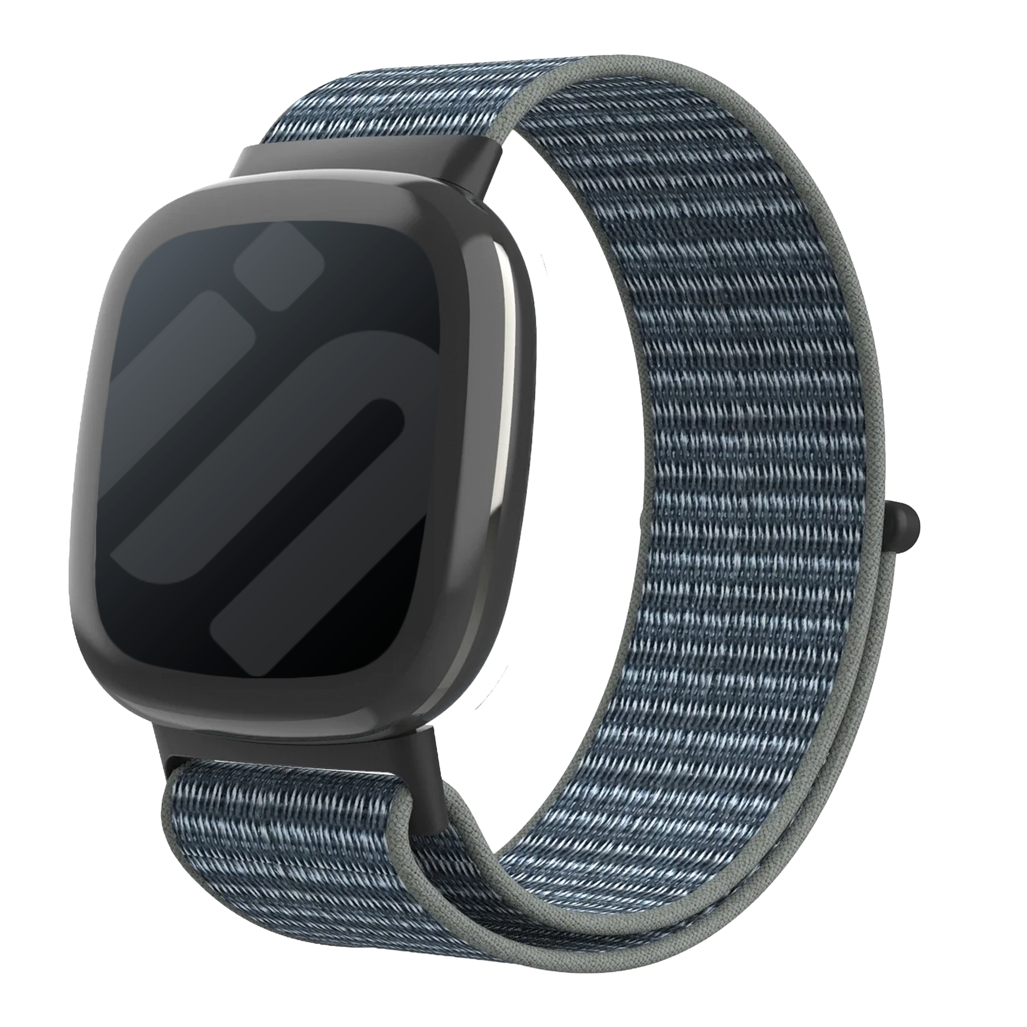 Fitbit Sense 2 Nylonarmband (Grau/Grün)