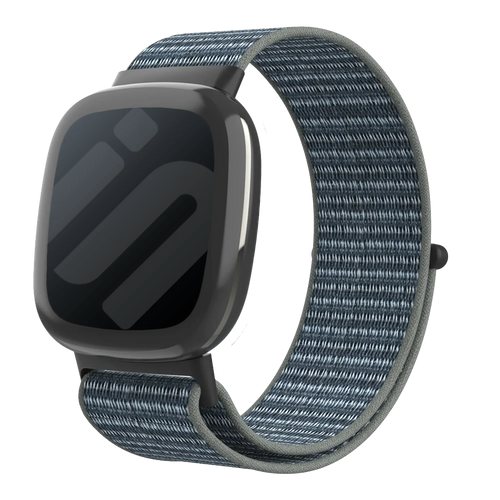 Fitbit Versa 4 Nylon Strap (Grey/Green)