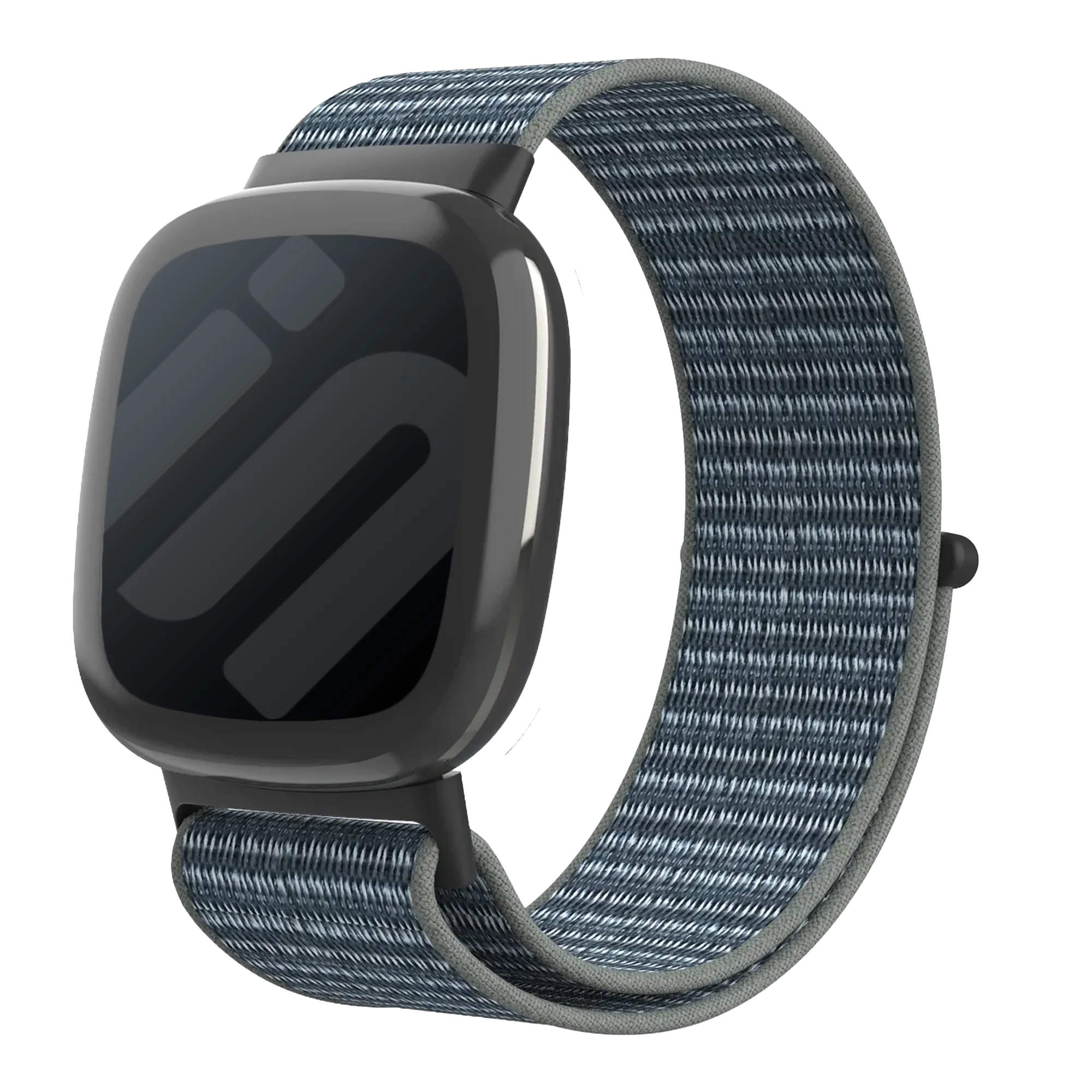 Fitbit Versa 4 Nylonarmband (Grau/Grün)