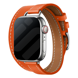 Apple Watch Double Tour Lederarmband (Orange)