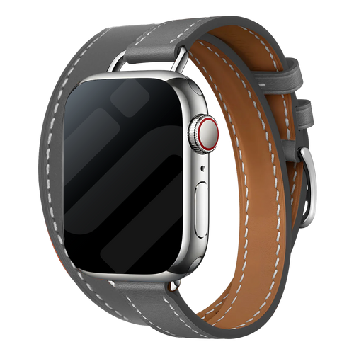 Apple Watch Double Tour Lederarmband (Grau)